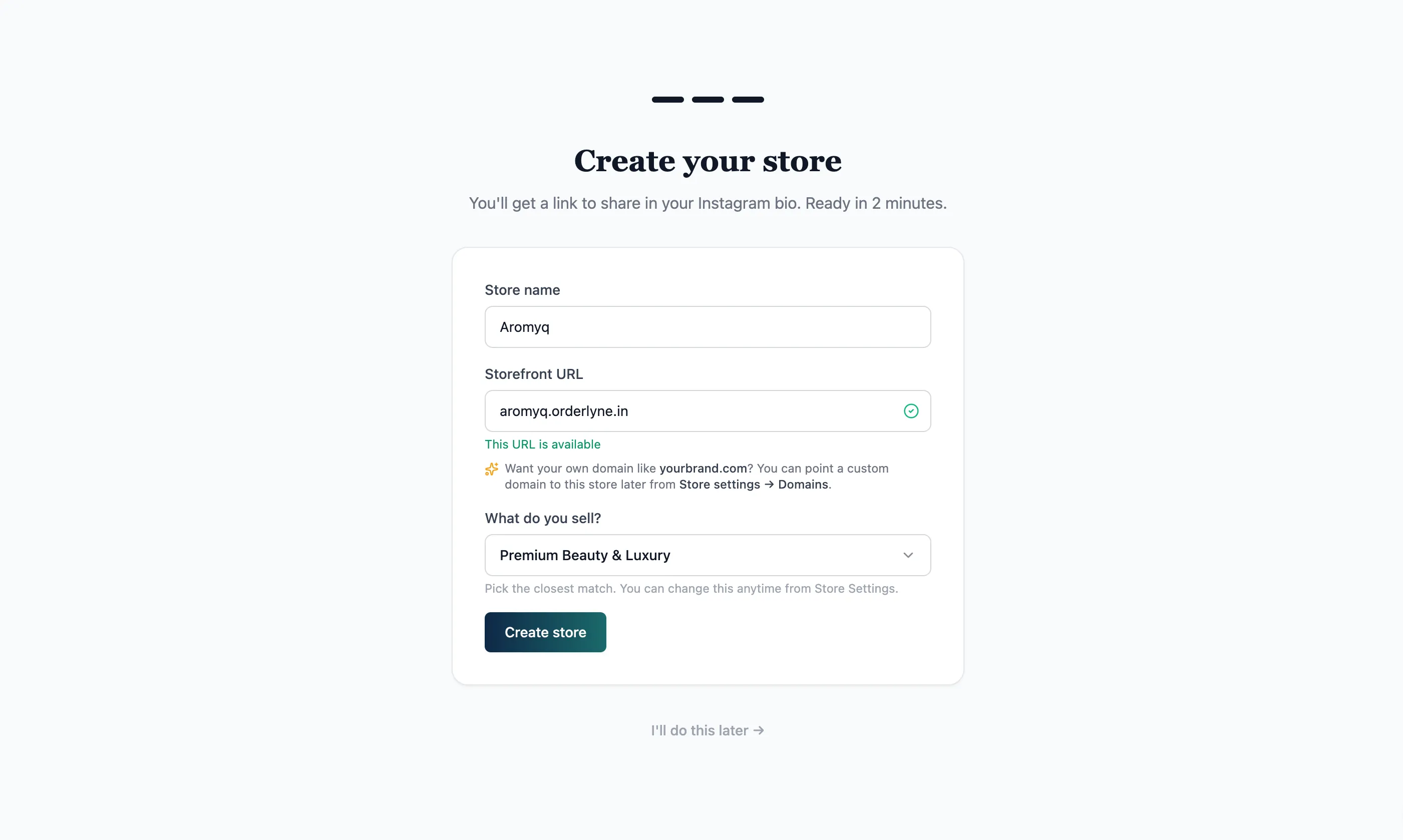 Create your store